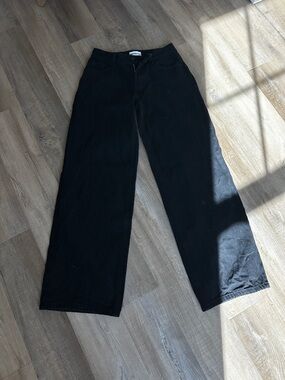 Princess Polly Black Wide-Leg Jeans